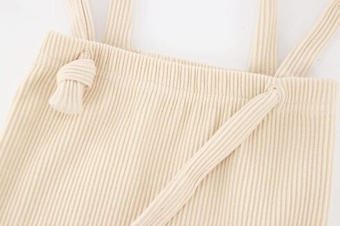 Baby Girls Boys Ribbed Overalls Solid Halter Backless Basic Cotton Overalls Pants. in Saudi Arabia