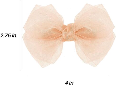 Brown Mesh Hair Bows Alligator Clip 4" Organza Double Tulle Bow Hair Barrettes Pins Happy Fall Thanksgiving Dress Outfit Decoration Accessory Gift for Teens Toddler Girls Kid Child in Saudi Arabia