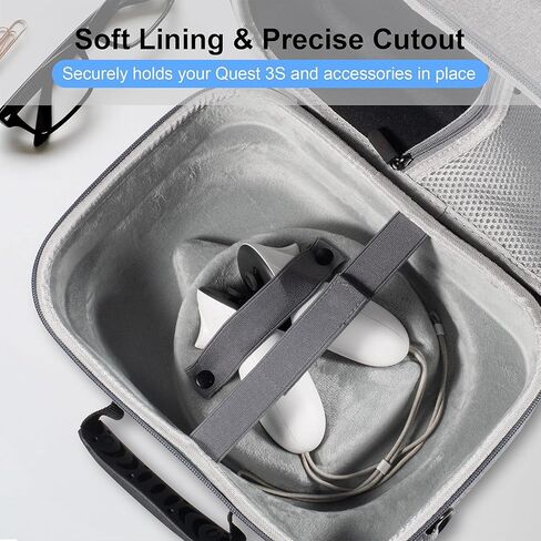 Upgraded Carrying Case for Meta Quest 3S/Quest 3, Large Travel Case Compatible with BOBOVR S3 Pro/KIWI Design Battery Head Strap, Oculus Quest 3/3S Controller and Other Accessories in Kuwait