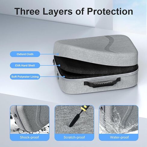 Upgraded Carrying Case for Meta Quest 3S/Quest 3, Large Travel Case Compatible with BOBOVR S3 Pro/KIWI Design Battery Head Strap, Oculus Quest 3/3S Controller and Other Accessories in Kuwait
