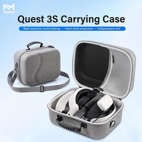 Upgraded Carrying Case for Meta Quest 3S/Quest 3, Large Travel Case Compatible with BOBOVR S3 Pro/KIWI Design Battery Head Strap, Oculus Quest 3/3S Controller and Other Accessories in Kuwait