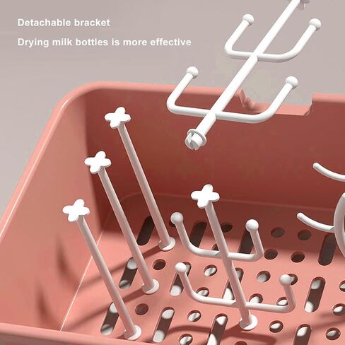 Baby Bottle Drying Storage Box, Removable PP Cover Portable Keep Dry Dust Proof 360° Seal Design Baby Bottle Drying Rack Container for Home for Baby (Olive Green) in Kuwait