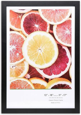 TheDisplayGuys - 2-Pack Classic Wooden Picture Frames w/Tempered Glass - 12x18 mat to 11x17 in - Black in Saudi Arabia