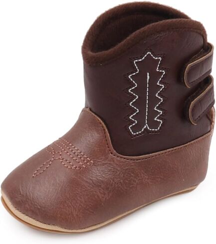 Kuner Baby Girls Boys Western Boots Cowboy Bootie Soft Sole Non-Slip Crib Shoes for Infant Toddler in Saudi Arabia