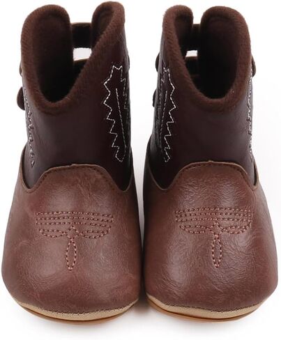 Kuner Baby Girls Boys Western Boots Cowboy Bootie Soft Sole Non-Slip Crib Shoes for Infant Toddler in Saudi Arabia