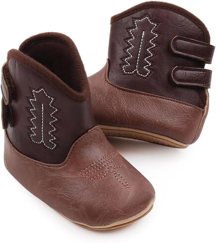 Kuner Baby Girls Boys Western Boots Cowboy Bootie Soft Sole Non-Slip Crib Shoes for Infant Toddler in Saudi Arabia