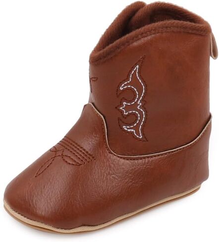 Kuner Baby Girls Boys Western Boots Cowboy Bootie Soft Sole Non-Slip Crib Shoes for Infant Toddler in Saudi Arabia
