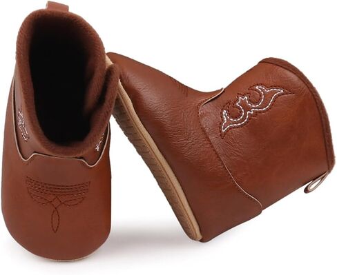 Kuner Baby Girls Boys Western Boots Cowboy Bootie Soft Sole Non-Slip Crib Shoes for Infant Toddler in Saudi Arabia