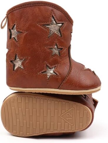 Kuner Baby Girls Boys Western Boots Cowboy Bootie Soft Sole Non-Slip Crib Shoes for Infant Toddler in Saudi Arabia