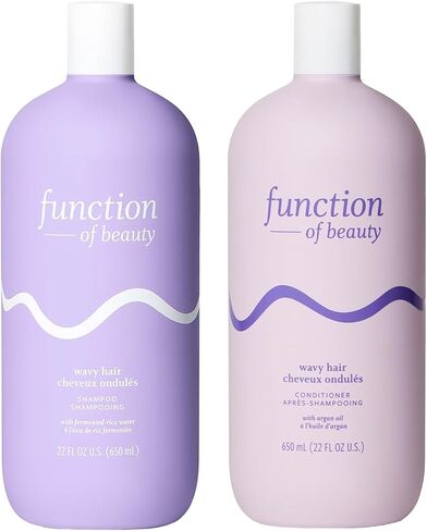 Function of Beauty Customizable Shampoo & Conditioner for Wavy Hair, 22 oz Each - Sulfate-Free, With Fermented Rice Water to Strengthen & Argan Oil to Enhance Glossiness & Natural Shine in Saudi Arabia