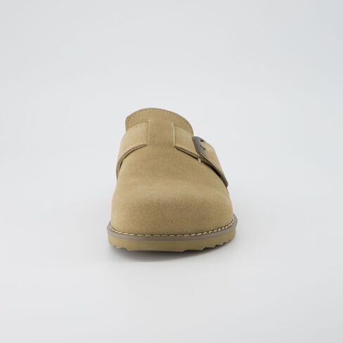 CUSHIONAIRE Women's Blain Genuine Suede Slip-On Clogs with + Memory Foam & Chic Buckle Mule - Comfortable, Non-Slip, Wide Widths Available in Kuwait