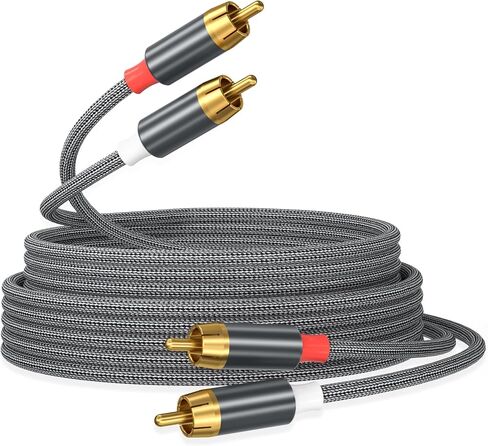 AGVEE 4ft RCA Cable, 2 RCA Male Thickened Six Claws Plug Stereo Auxiliary Audio Cord for Home Theater, Amplifier, Active Speakers or Subwoofer, Black in Saudi Arabia