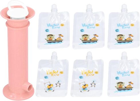 Baby Puree Pouches Maker,Apple Sauce Pouch Filler Fruit Pouch Filler 7Pcs Set Baby Food Pouch Maker Pure Color Pouches Toddler Fruit Squeeze Puree Filler for Kids Vert () in Saudi Arabia