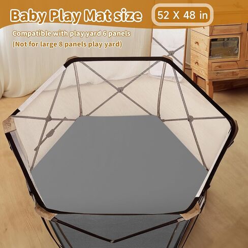 Baby Play Mat 50" X 50",Premium Foam Crawling Mat, Thick & Super Soft Vegan Leather Floor Mat,Non-Slip Cushioned Baby Playmat for Infants, Babies, Toddlers,Mat for Living Room(Cream) in Saudi Arabia
