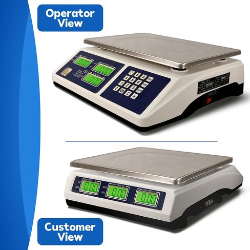 Penn Scale CM-101 NTEP Certified Scale for Digital Price Computing - 30lb Commercial Scale with 0.01lb Readability - Rechargeable Battery, Dual LCD Display & Removable Platter (COC #04-101A1) in Saudi Arabia