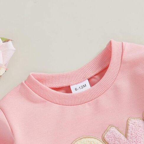 Baby Girl Clothes Toddler Fall Winter Outfits Love Embroidery Long Sleeve Crewneck Sweatshirts Oversized Pullovers in Kuwait