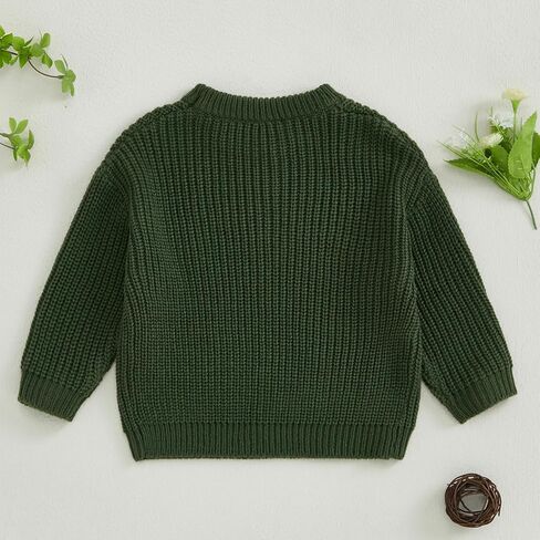 Infant Baby Girl Winter Clothes Embroidered Bow Knitted Sweater Long Sleeve Oversized Sweatshirt Fall Outfit in Kuwait