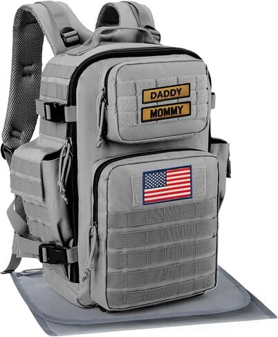SHARKMOUTH Diaper Bag Military for Men - Large Baby Backpack with Changing Pad for Active Dad - Insulated for Outdoor Travel Camping Park Trips Black in Kuwait