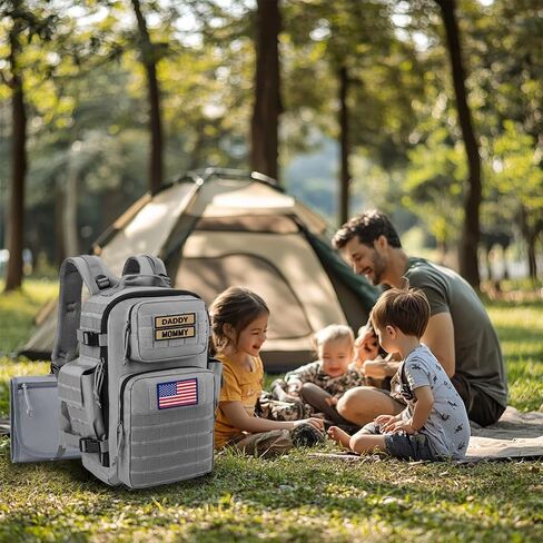 SHARKMOUTH Diaper Bag Military for Men - Large Baby Backpack with Changing Pad for Active Dad - Insulated for Outdoor Travel Camping Park Trips Black in Kuwait