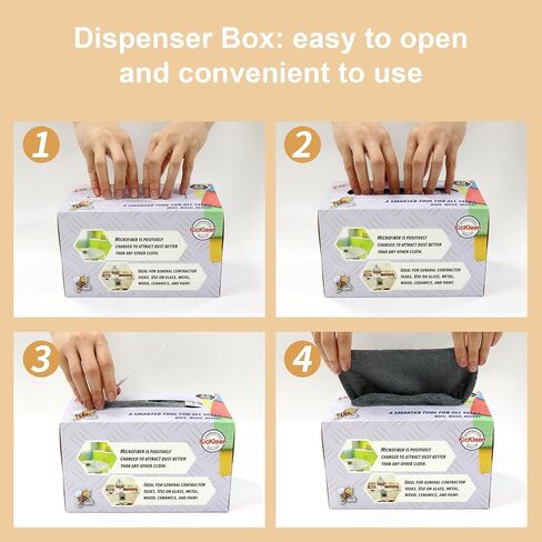 Microfiber Cleaning Cloth, Lint-Free Shop Towels Reusable, Bulk Rags in a Box for Home, Kitchen and Car, 8 Inch x 8 Inch,40 Pack with Box (Grey) in Saudi Arabia