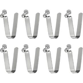 HARFINGTON 8pcs Single Button Kayak Paddle Snap Spring Clip 5.5x8.5x33.5mm 65Mn Spring Steel V-Shaped Hollow Lift Telescopic Locking Tube Pole Clips for Tent Umbrella Camping