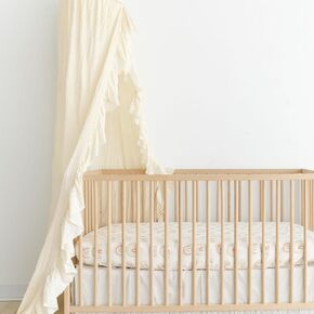 Crane Baby Crib Canopy, 118" Tall, Macrame Bed Canopy, Boho Nursery Decor, Baby Room Decor, Play Room Canopy for Girls Room & Boys Room, Canopy for Bed, Reading Nook for Kids