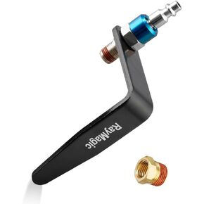 Steel Pneumatic Tool Rafter Hook Hanger, Lightweight, Durable,Reusable Metal Organaizer Adjustable Easy Install Hooks With 1/4" Air Tool Swivel Fitting, for Air Nailer, 1-Piece, Blue