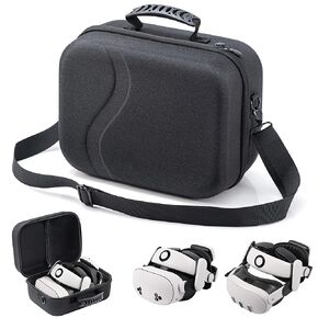 Large Carrying Case for Meta Quest 3S/Quest 3, Hard Travel Case Compatible with BOBOVR S3 Pro/KIWI Design Battery Head Strap, Quest 3S/3 Controller and Accessory, Portable Hard Shell Travel Bag, Grey