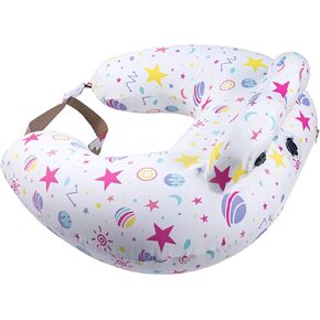 Inflatable Travel Nursing Pillow for Breastfeeding Breast Feeding Pillow for Mom & Baby Support, Removable Pure Cotton Cover, Adjustable Waist Strap, Newborn Essentials Must Haves