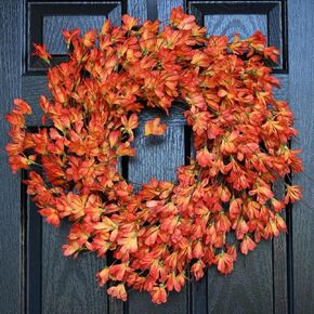 24 inch Fall Wreaths for Front Door, Sunflower Autumn Wreath, Pumpkins for Halloween Christmas Farmhouse Indoor Outdoor Outside