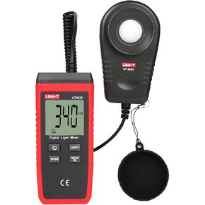 UNI-T UT383S Handheld Light Meter Lux Meter Digital Illuminance Meter 0~199900 Lux (0~18500 FC) Foot Candles Luxmeter for Film Photography Plants Photometer Lighting Intensity Brightness Measurement