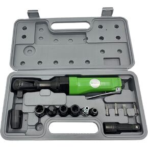 Dynamic Power Professional 1/2IN. AIR RACHET WRENCH KIT, 4-1/2 Dr., Impact Socket(11, 12, 13, 14mm),etc D320024K