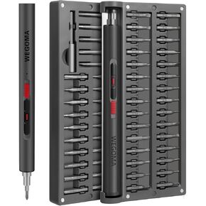 Mini Electric Screwdriver Set,55 in 1 S2 Magnetic Bits,LED Light,3.7V Small Electric Precision Screwdrivers kit,3 Torque Settings,Cordless Power Screwdrivers Repair Tool for Phone,Camera,Laptop
