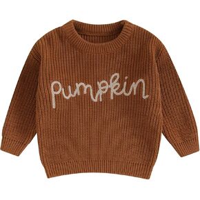 Baby Pumpkin Outfit Newborn Infant Boy Girl Cute Long Sleeve Knit Oversized Sweater Toddler Halloween Clothes