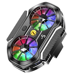 Phone Cooler Phone Dual Cooling Fan，Phone Cooler Gaming Portable Lightweight Mobile Cellphone Radiator with Semiconductor Cooling Chip for iPhone/Android for Outdoor Vlog Mobile Gaming