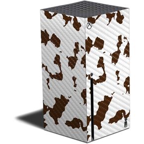 MightySkins Carbon Fiber Skin Compatible with Xbox Series X - Brown Cow | Protective, Durable Textured Carbon Fiber Finish | Easy to Apply, Remove, and Change Styles | Made in The USA