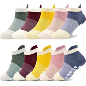 SkiBeaut Baby Socks Ankle Toddler Socks Kids Grips Low Cut Socks Non Slip Grippers Boys Girls Socks for 0-7 Years 5 Pairs