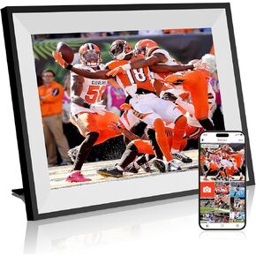 Frameo Digital Photo Frame, WiFi Digital Picture Frame with 10 Inch 1280x800 HD Touchscreen, 32GB Memory, Slideshow, Sharing Pictures & Videos via Free App, for Mom and Men