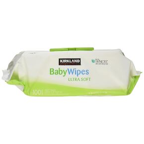 Kirkland Signature Baby Wipes Ultra Soft Unscented Strong Fiber Moisturizes Sensitive Skin Gently Cleanses Helps Maintain Product Purity and Freshness Helps Maintain Ideal Ph Extra Large Wipes with