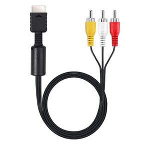 Gamer Gear RCA to Composite Cable - RCA AV to Composite Converter Cable Compatible with Classic PS1 PS2 PS3 Consoles - 1.8m / 6ft Audio and Video RCA Cable for TV Games