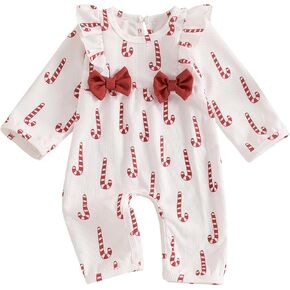 My First Christmas Baby Girl Outfit Newborn Baby Girl Christmas Santa Claus Long Sleeve Romper Jumpsuit Infant