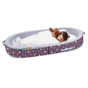 Mooedcoe Portable Foldable Toddler Floor Bed with Sides, Portable Toddler Bumper Bed for Travel Kid Foam Sleeping Cot