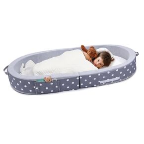 Mooedcoe Portable Foldable Toddler Floor Bed with Sides, Portable Toddler Bumper Bed for Travel Kid Foam Sleeping Cot