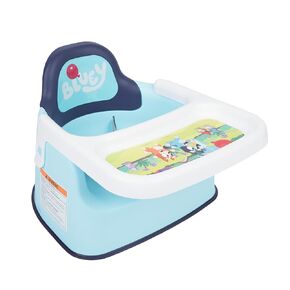 The First Years Bluey Booster Seat for Kitchen Chair- Includes Removable Tray - Contoured Toddler and Baby Seat with 3-Point Harness for Mealtime - Lightweight Portable Travel Booster Seat