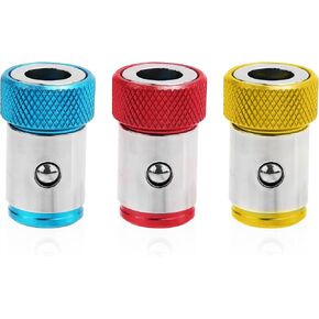 3pcs Screwdriver Head Magnetic Ring, Metal Magnet Screw Ring Removable Screwdriver Magnetizer Ring Holder for 1/4in Hex Screwdriver Head and Power Bits