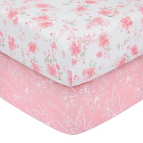Yoofoss Crib Sheets 100% Cotton Fitted Crib Sheets for Standard Crib and Toddler Mattress 52''x28'', 2 Pack Soft Breathable Baby Sheets for Boys Girls