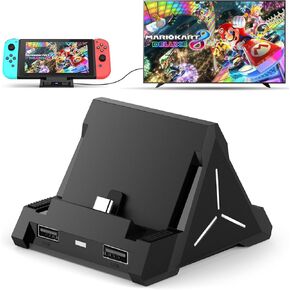 Dock for Nintendo Switch & Switch OLED, Portable Replacement TV Docking Station with 4K HDMI, Type-C and USB Port for Official Nintendo Switch