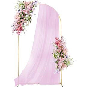 Backdrop Arch Stand Set of 2 (7.2FT+6FT) Gold,Stable Metal Balloon Arch Stand Frame for Birthday Wedding Party Bridal Baby Shower Christmas Ceremony Decoration