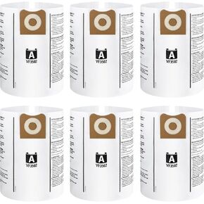 6 Pack Rigid VF3502 Shop Vac Bags For Ridgid 12-16 Gallon Wet Dry Vacuums, Ridgid Vacuum Bags Replacement for WD1950 WD1956 WD1851 WD1850 RV2400HF WD1680 WD1450 WD1270