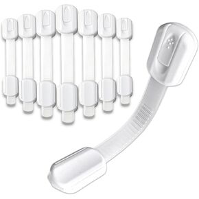 Baby Locks (16-Pack) Child Safety Cabinet Locks, Child Safety Drawer Cupboard Oven Refrigerator Adhesive Locks(White)